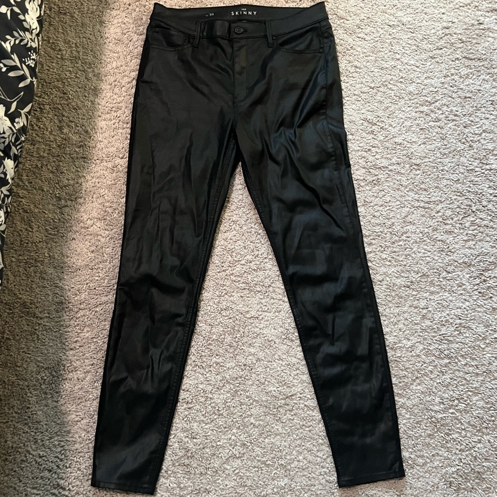 WHBM High-Rise Coated Skinny Jeans